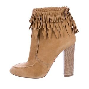Aquazzura Tiger Lilly Suede Fringe Booties